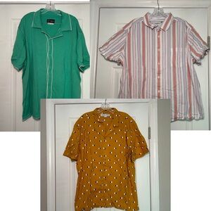 BUNDLE Men’s Polo Short Sleeve Button up shirts size XXL Preppy‎ Career Office